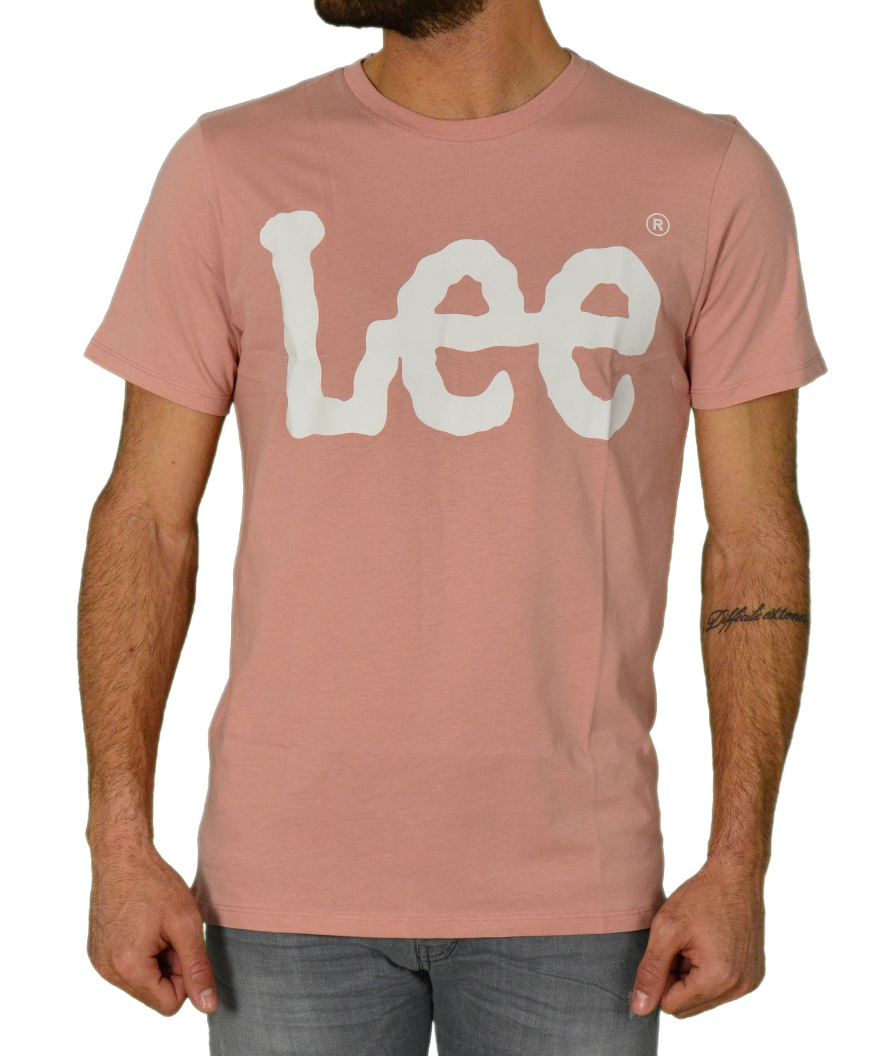 Ανδρική κοντομάνικη μπλούζα Lee ροζ L62AAIEA